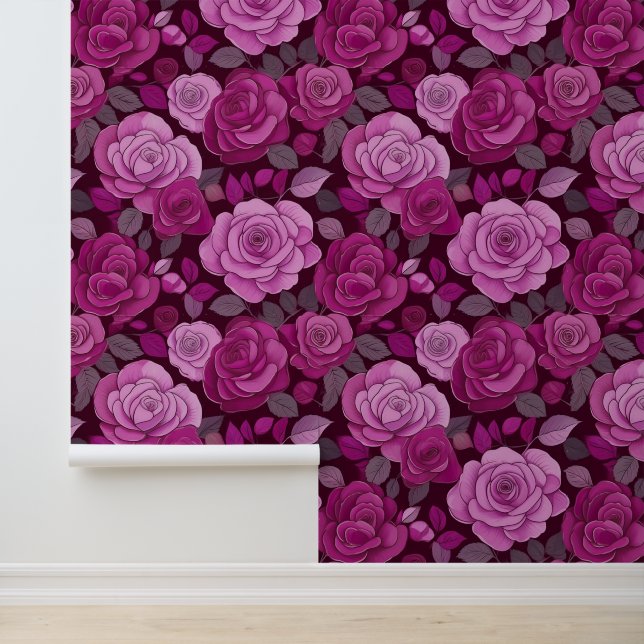 Roze Rozen van Floral Behang (Applicatie)