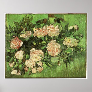 Roze rozen, Van Gogh, 1890 Poster