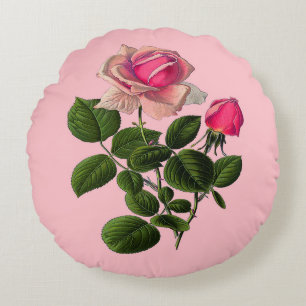 Roze Rozen van thee Rond Kussen