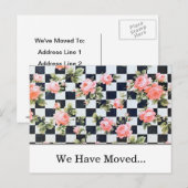  Roze Rozen Verandering van adres Sjabloon (Voorkant / Achterkant)