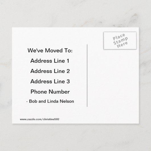  Roze Rozen Verandering van adres Sjabloon (Achterkant)