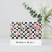  Roze Rozen Verandering van adres Sjabloon (Staand voorkant)