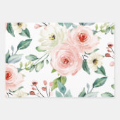 Roze Rozen Verjaardags Inpakpapier Vellen (Voorkant 3)