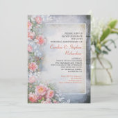 roze rozen  verjaardagsuitnodigingen kaart (Staand voorkant)