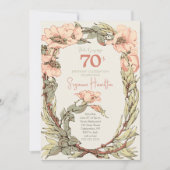Roze Rozen Verrassing Bloemen 70ste Verjaardag Kaart (Voorkant)