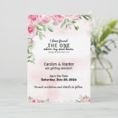 Roze Rozen & Verse Save The Date (Staand voorkant)