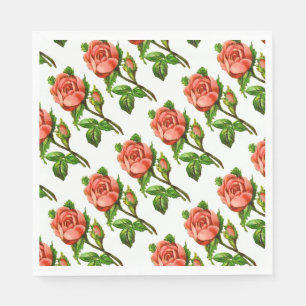Roze Rozen Victoriaanse Bloemen Bloem Thema Servetten