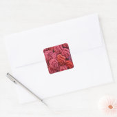Roze rozen vierkante sticker (Envelop)