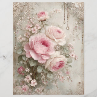 Roze Rozen Vintage Junk Journal Scrapboek Papier