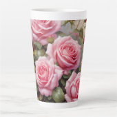 Roze Rozen Vintage Latte Mok (Voorkant)