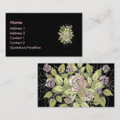 roze rozen visitekaartje (Voorkant / Achterkant)