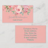 Roze Rozen Visitekaartje (Voorkant / Achterkant)