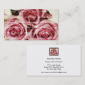  roze rozen visitekaartje (Voorkant / Achterkant)