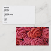 Roze rozen visitekaartje (Voorkant / Achterkant)