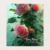Roze rozen - Visitekaartje (Buitenkant ongevouwen)