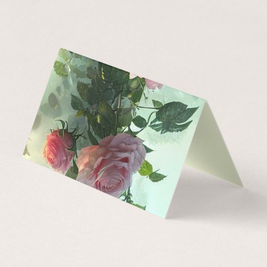 Roze rozen - Visitekaartje (Achterkant)