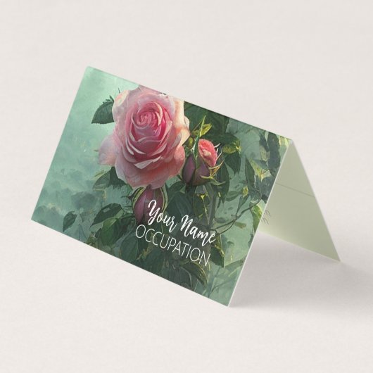 Roze rozen - Visitekaartje (Voorkant)