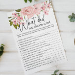 Roze rozen vlam wat de groom zou zeggen flyer<br><div class="desc">Wat zou het Groom Say vrijgezellenfeest-spel zijn? Zachte waterverf,  roze rozen. Coördinatie achterzijde. Overeenkomende objecten om je collectie te voltooien zijn beschikbaar in onze Zazzle winkel!</div>