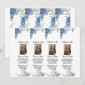 Roze Rozen Vlinders Begrafenis Bladwijzer Kaart (Voorkant / Achterkant)