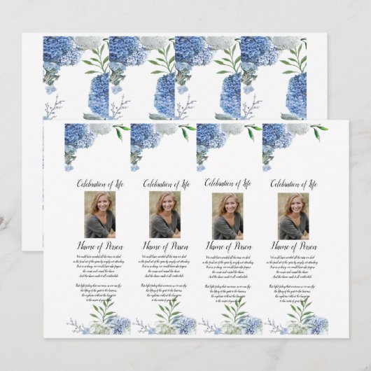 Roze Rozen Vlinders Begrafenis Bladwijzer Kaart (Voorkant / Achterkant)