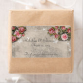 Roze Rozen & Vlinders Wijn/Waterflesetiket Etiket (Insitu)