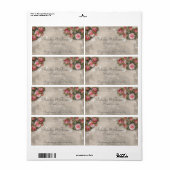 Roze Rozen & Vlinders Wijn/Waterflesetiket Etiket (Full Sheet)