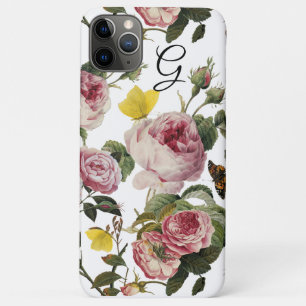 ROZE ROZEN, VLINDERS Wit Bloemen Monogram Case-Mate iPhone Case