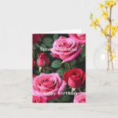 Roze rozen voor een speciale Vriendin verjaardag Kaart (Gele Bloem)