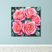 🌸 Roze Rozen Voor Huisdecoratie 🌸 Canvas Afdruk (Insitu (Houten vloer))