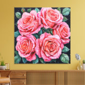 🌸 Roze Rozen Voor Huisdecoratie 🌸 Canvas Afdruk (Insitu (Woonkamer))