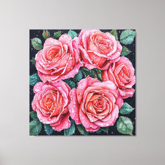 🌸 Roze Rozen Voor Huisdecoratie 🌸 Canvas Afdruk (Voorkant)