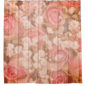 Roze Rozen voor land met afbeelding Douchegordijn (Voorkant)