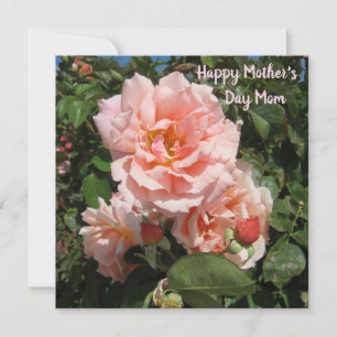 Roze rozen voor mama feestdagenkaart