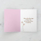 Roze rozen voor naamdag kaart (Binnen)