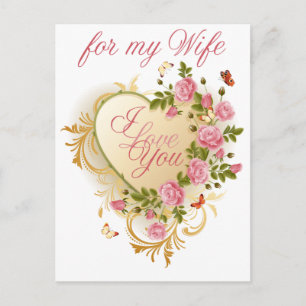 Roze Rozen voor Vrouw Valentijn Briefkaart