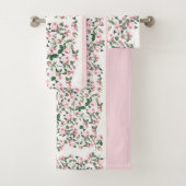 Roze Rozen voor vuilnisbakken Rosebud Flowers Bath Bad Handdoek (Insitu)