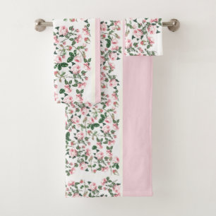 Roze Rozen voor vuilnisbakken Rosebud Flowers Bath Bad Handdoek