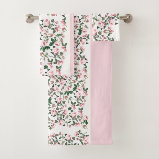 Roze Rozen voor vuilnisbakken Rosebud Flowers Bath Bad Handdoek (Insitu)