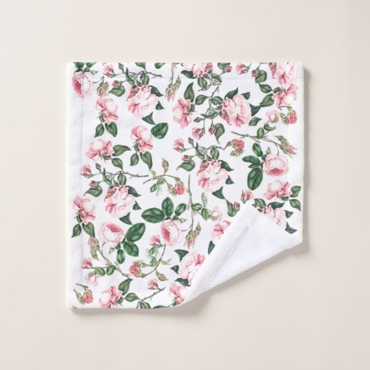 Roze Rozen voor vuilnisbakken Rosebud Flowers Bath Bad Handdoek (Wasdoekje)