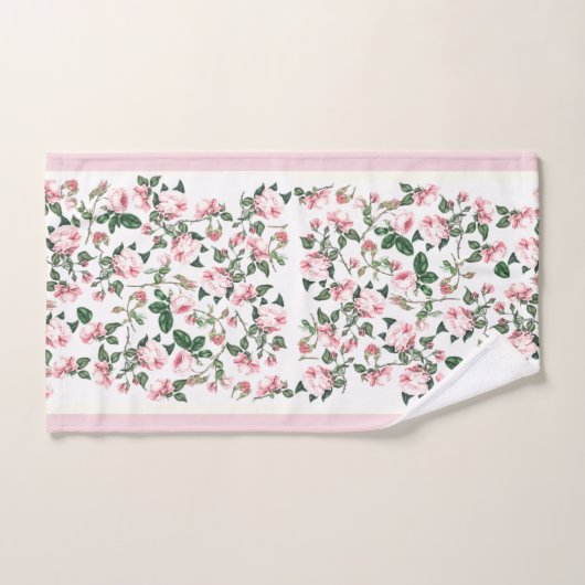 Roze Rozen voor vuilnisbakken Rosebud Flowers Bath Bad Handdoek (Handdoek)