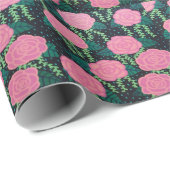 Roze Rozen voor vuilnisophaalpapier Cadeaupapier (Rol Hoek)