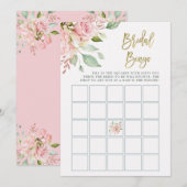  roze rozen | Vrijgezellenfeest Bingo Game Kaart (Voorkant / Achterkant)