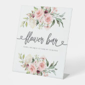 Roze Rozen Vrijgezellenfeest Bloemenreep Reclamebord Met Voetstuk (Voorkant)