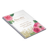  roze rozen Vrijgezellenfeest gastboek Notitieboek (Rechterzijde)