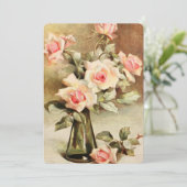  roze Rozen Vrijgezellenfeest Partij Kaart (Staand voorkant)