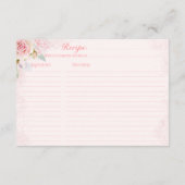 Roze Rozen Vrijgezellenfeest Receptenbehuizing Kaa Informatiekaartje (Achterkant)