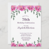 Roze Rozen Vrouwen 70e Verjaardag Kaart (Voorkant)
