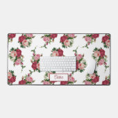 roze rozen w/naam-witte achtergrond bureaumat (Keyboard & Muis)