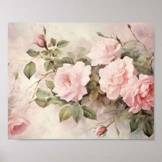 Roze Rozen Wall Art Poster