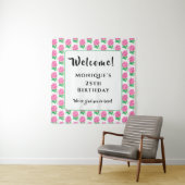 Roze rozen wandkleed (In situ)